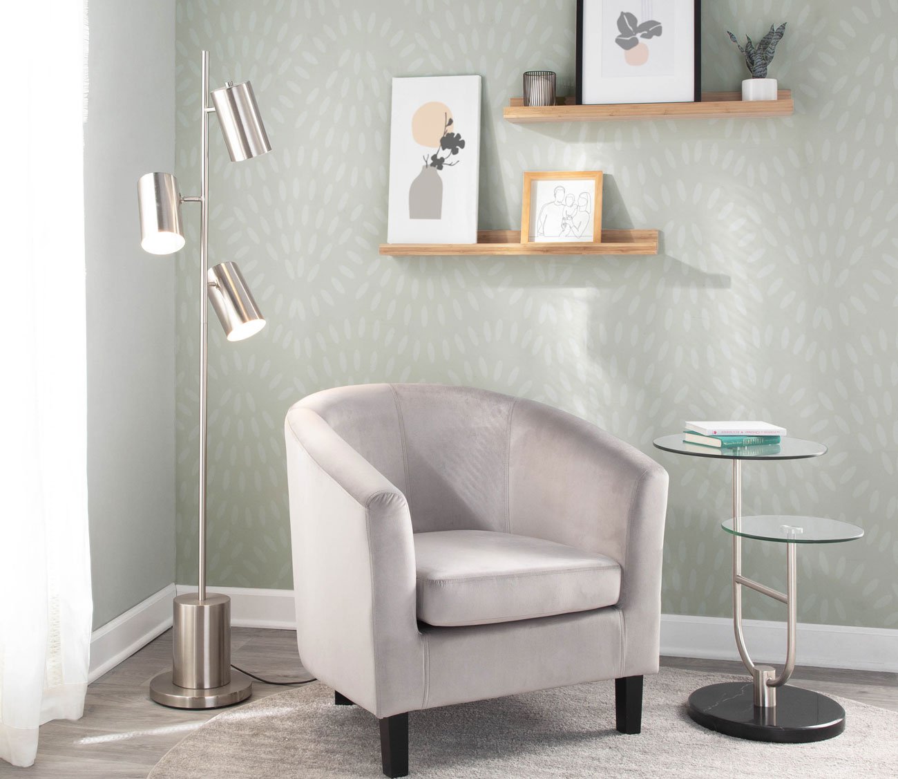 Cannes Modern Stainless Steel LED Floor Lamp by LumiSource