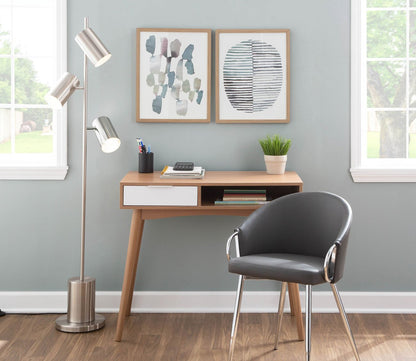 Cannes Modern Stainless Steel LED Floor Lamp by LumiSource