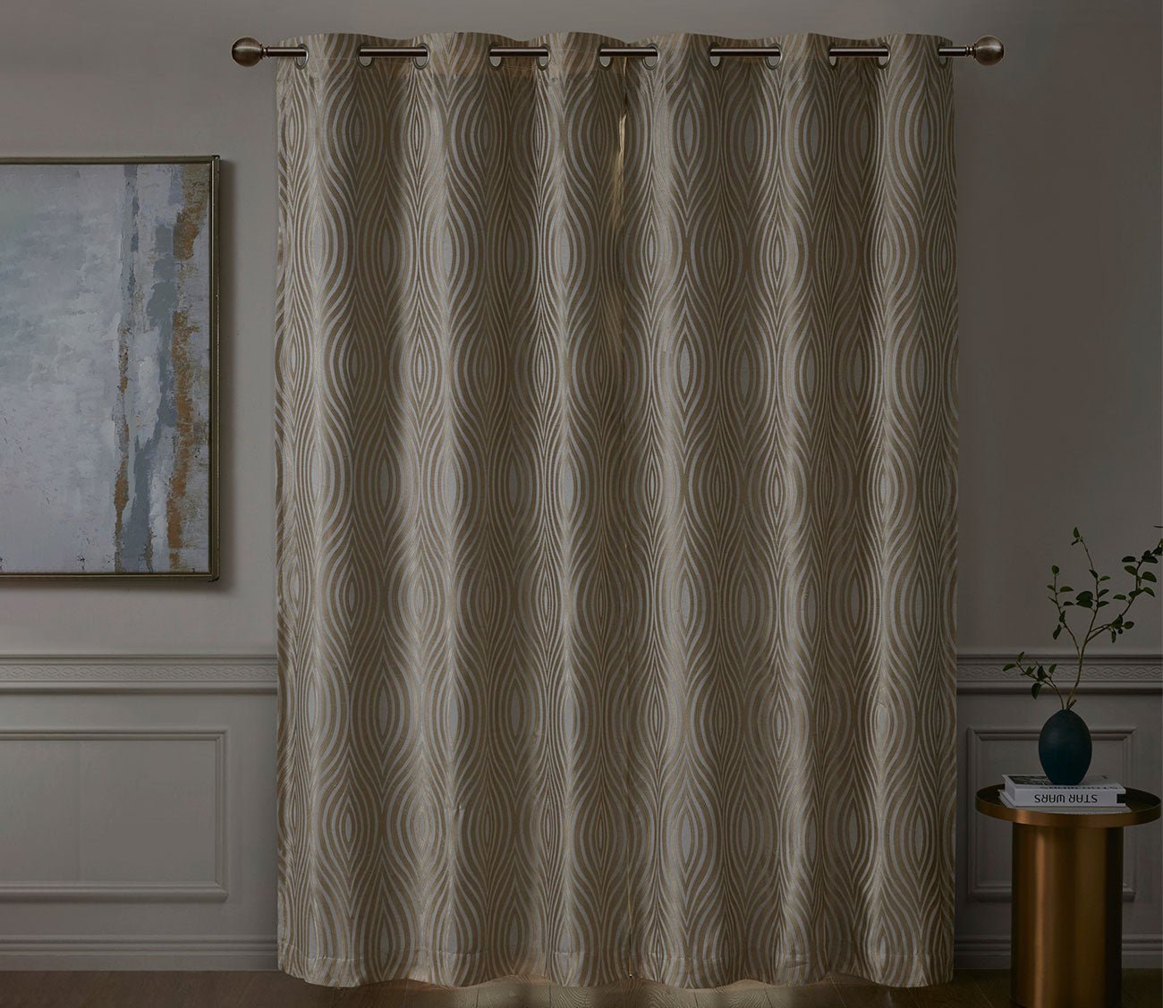 Cannes Ogee Jacquard Total Blackout Magnetic Curtain Panel Pair by Beautyrest