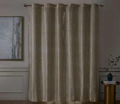 Cannes Ogee Jacquard Total Blackout Magnetic Curtain Panel Pair by Beautyrest