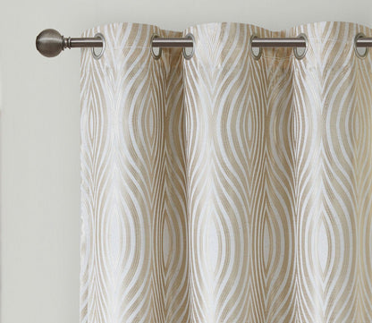 Cannes Ogee Jacquard Total Blackout Magnetic Curtain Panel Pair by Beautyrest