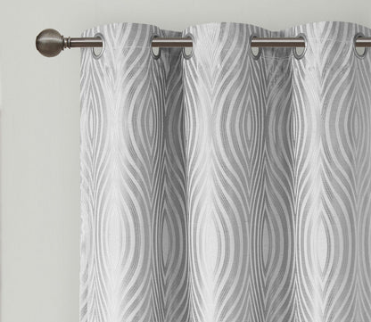 Cannes Ogee Jacquard Total Blackout Magnetic Curtain Panel Pair by Beautyrest