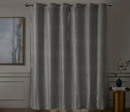 Cannes Ogee Jacquard Total Blackout Magnetic Curtain Panel Pair by Beautyrest