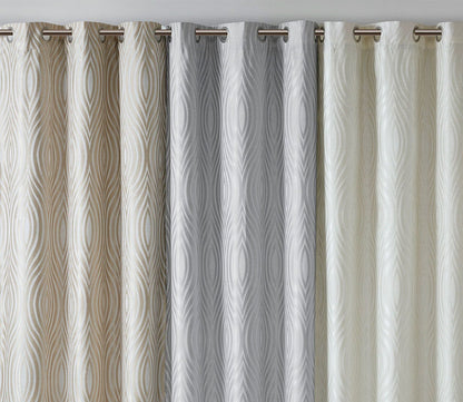 Cannes Ogee Jacquard Total Blackout Magnetic Curtain Panel Pair by Beautyrest
