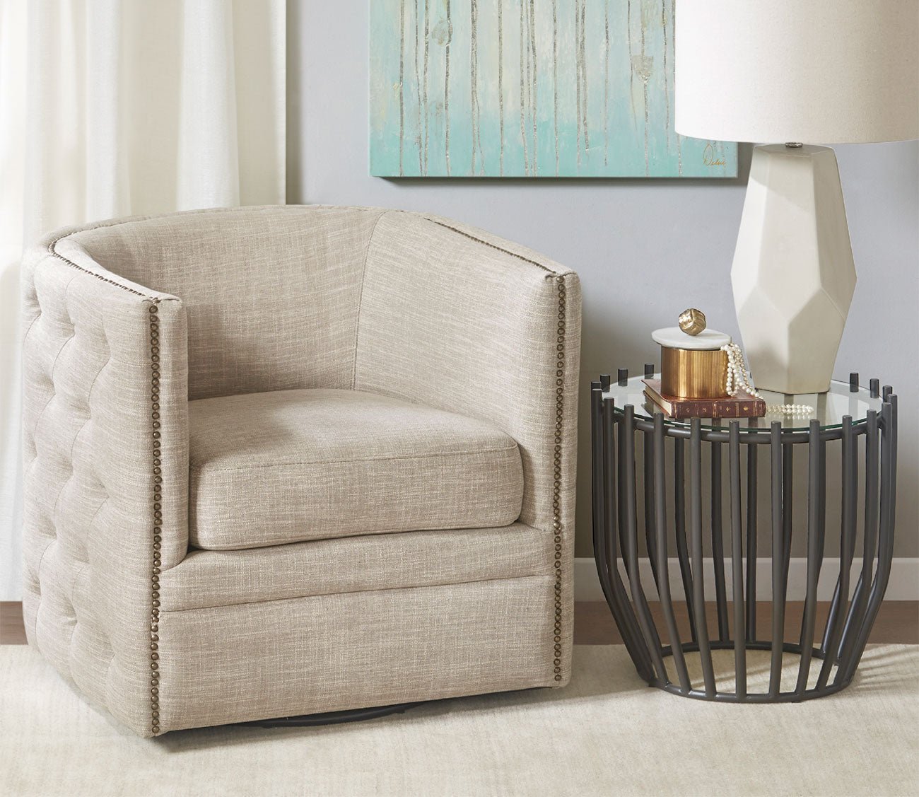 Capstone Swivel Accent Chair by Madison Park