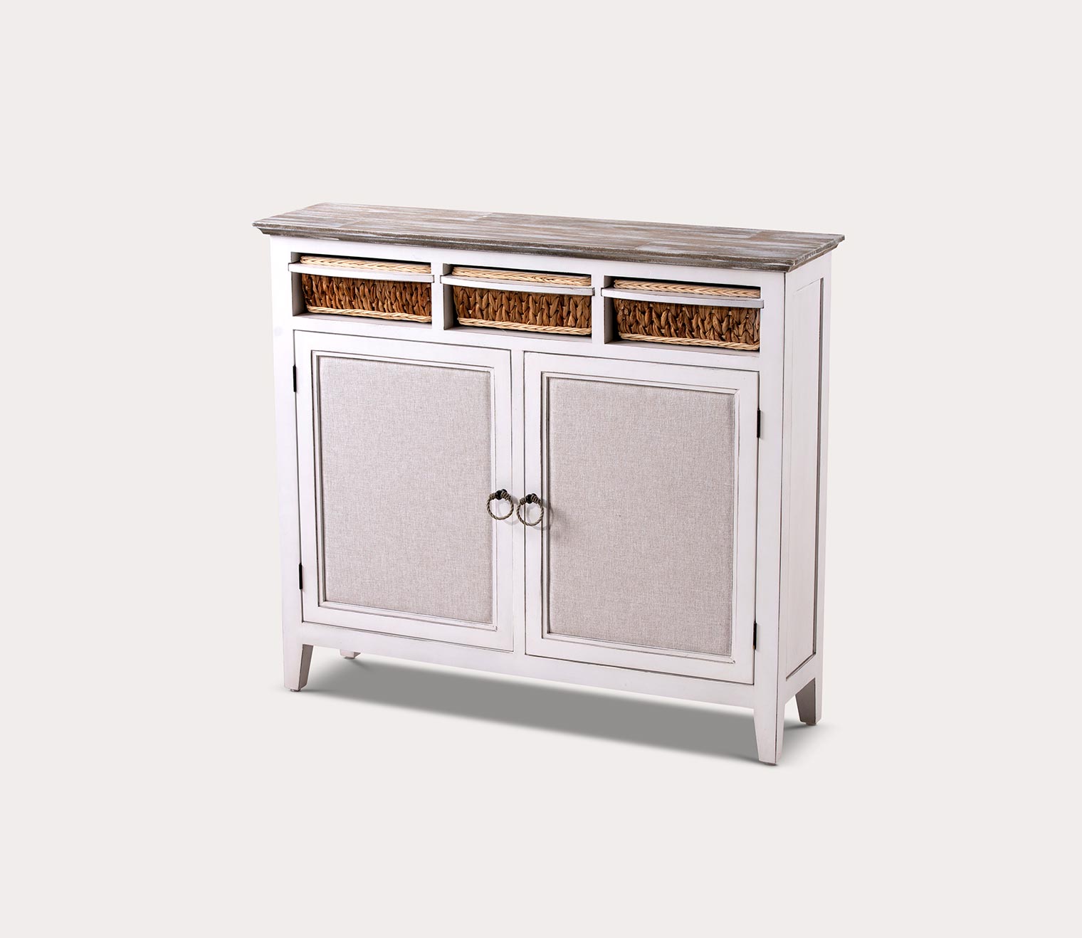 Captiva Wood Entry Cabinet with Baskets