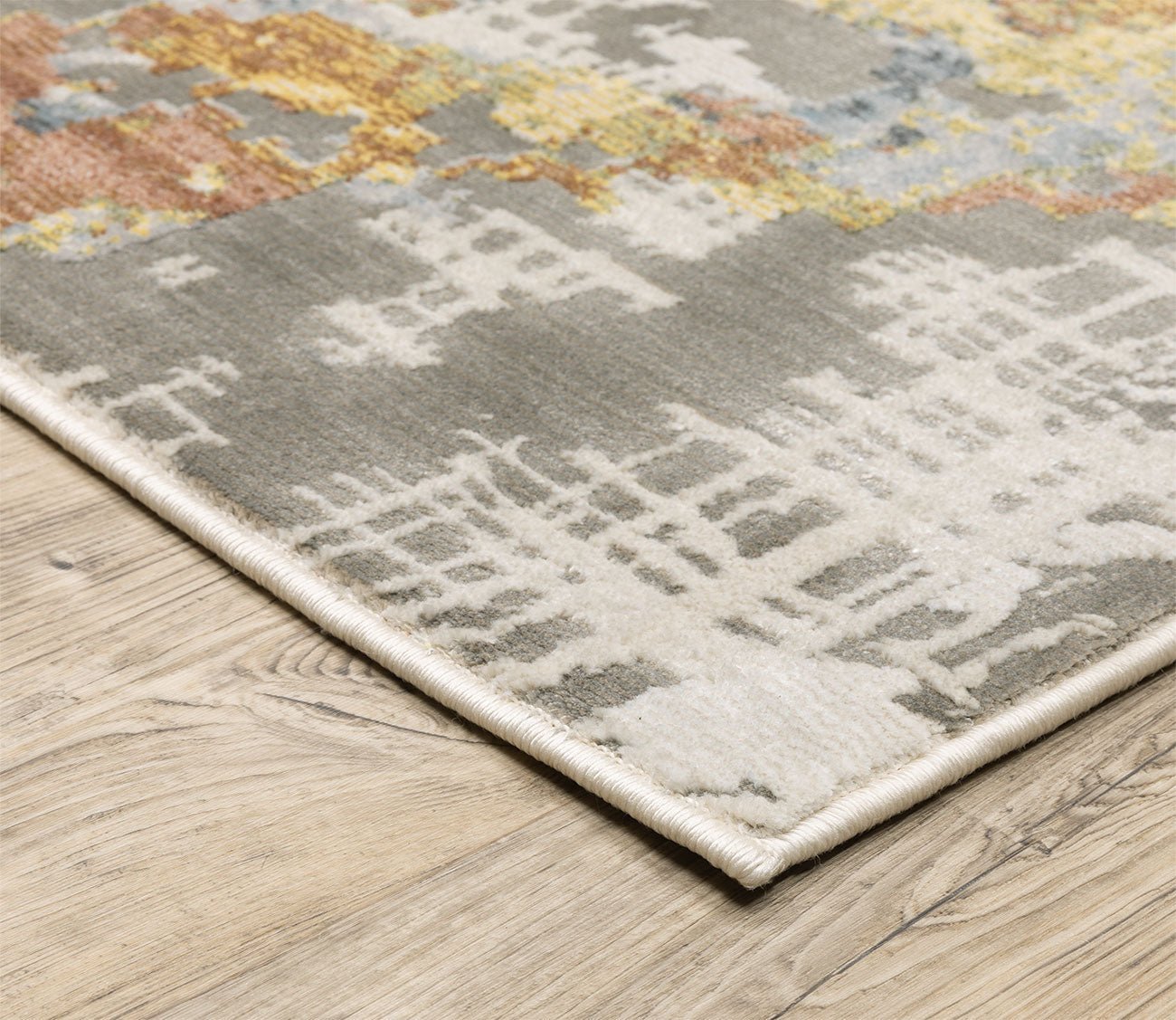 Caravan Contemporary Beige Blue Abstract Rug by Oriental Weavers