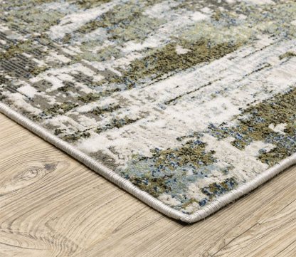 Caravan Contemporary Blue Green Abstract Rug by Oriental Weavers