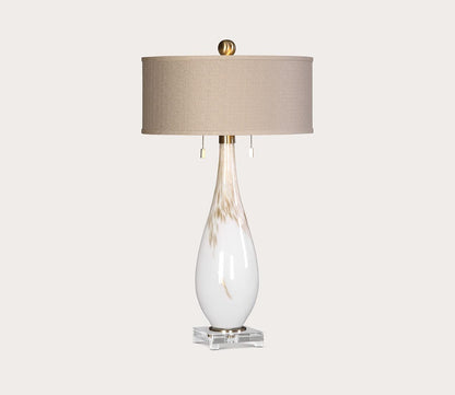 Cardoni White Glass Table Lamp by Uttermost
