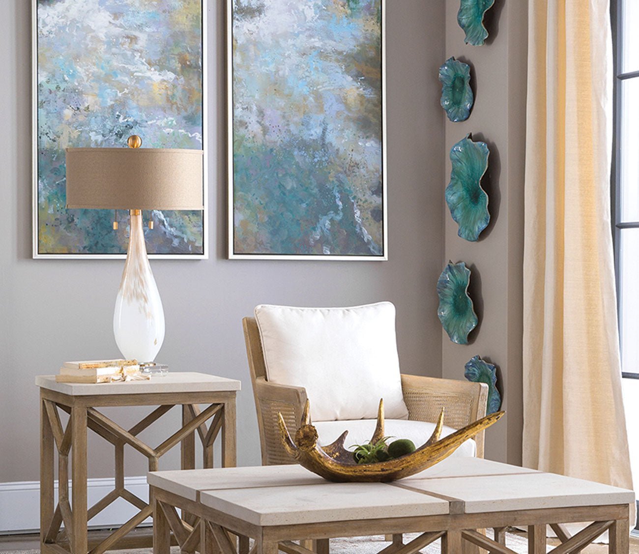 Cardoni White Glass Table Lamp by Uttermost