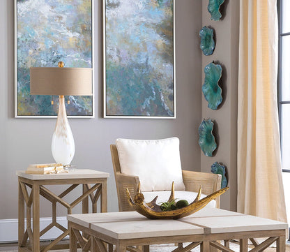 Cardoni White Glass Table Lamp by Uttermost