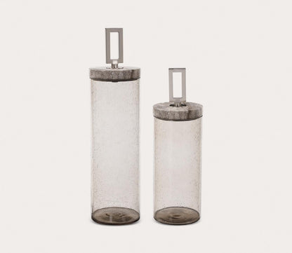 Carmen Seeded Glass Containers Set of 2 by Uttermost