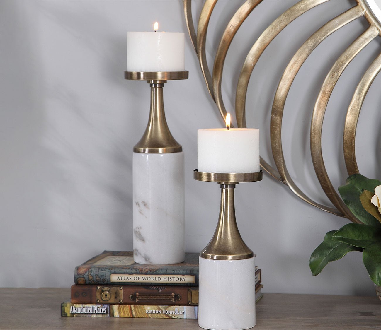 Castiel Marble Candleholders by Uttermost