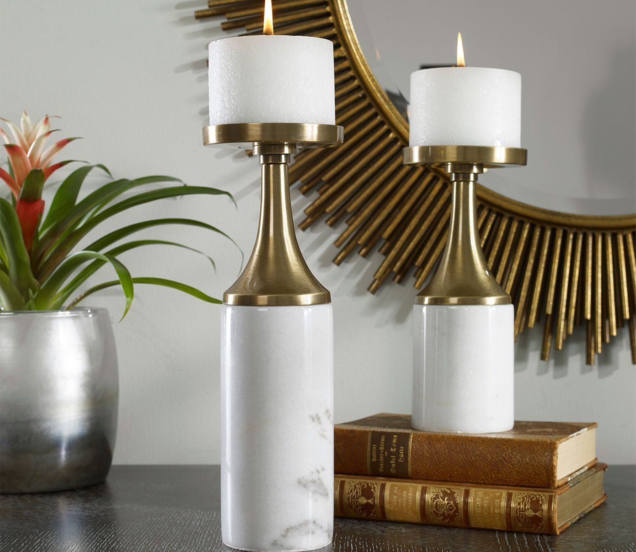 Castiel Marble Candleholders by Uttermost