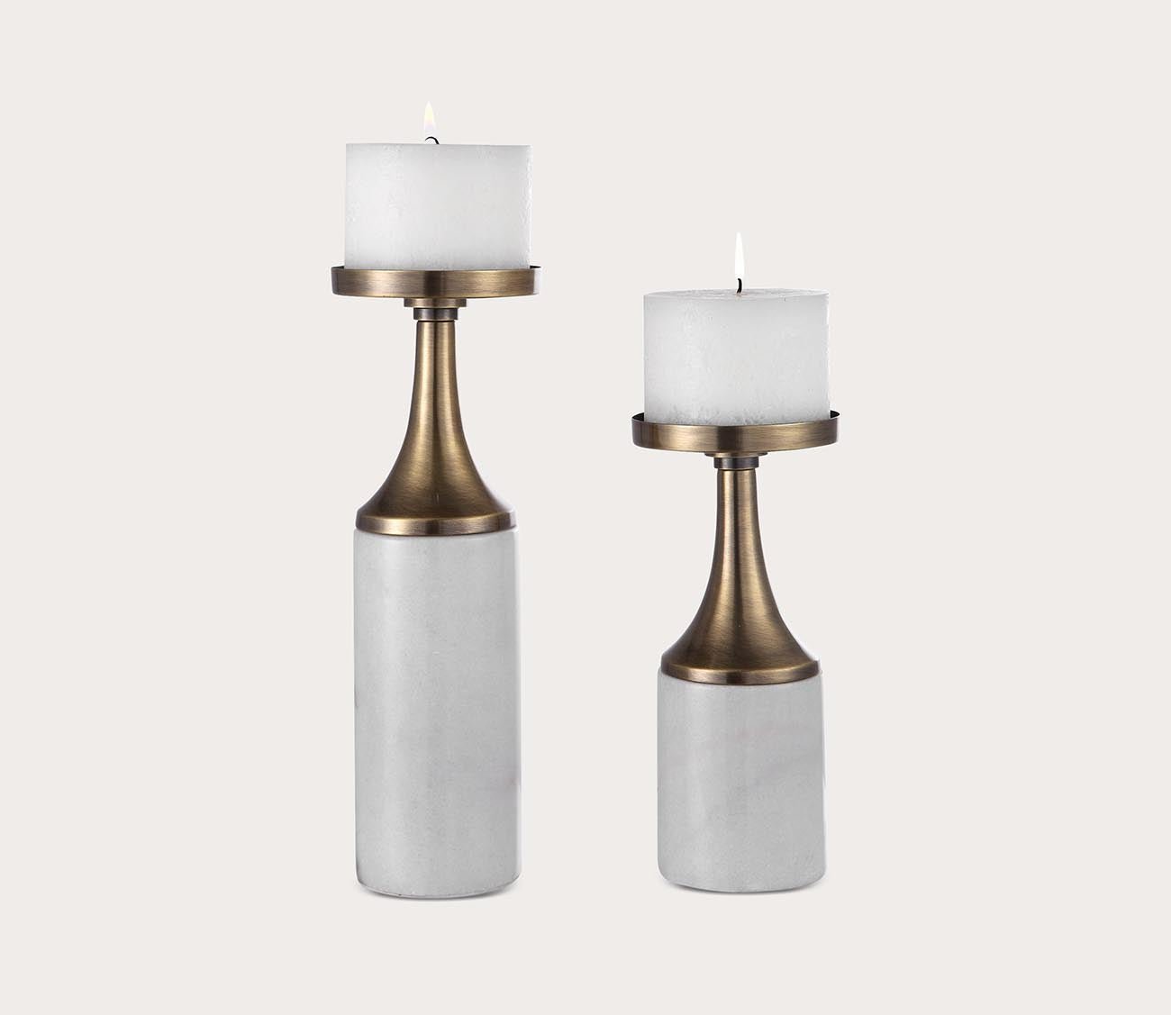 Castiel Marble Candleholders by Uttermost