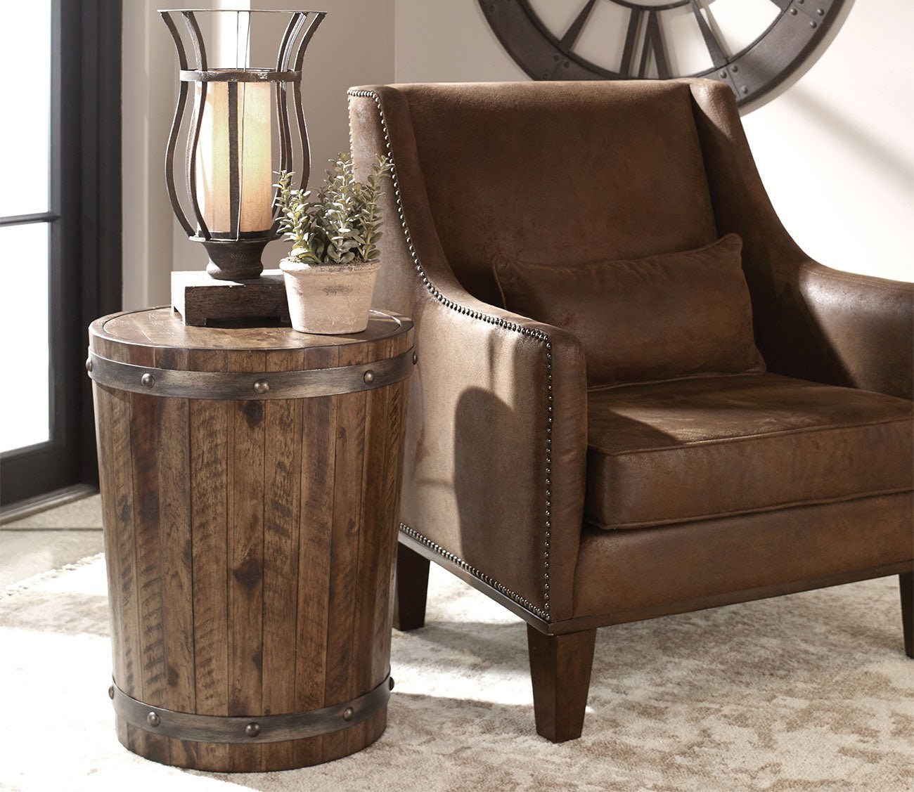 Ceylon Wine Barrel Side Table