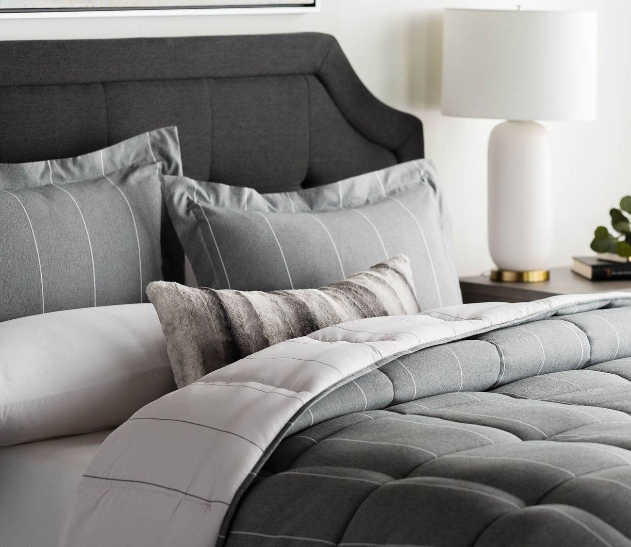 Chambray Hypoallergenic Down Alternative Comforter Set