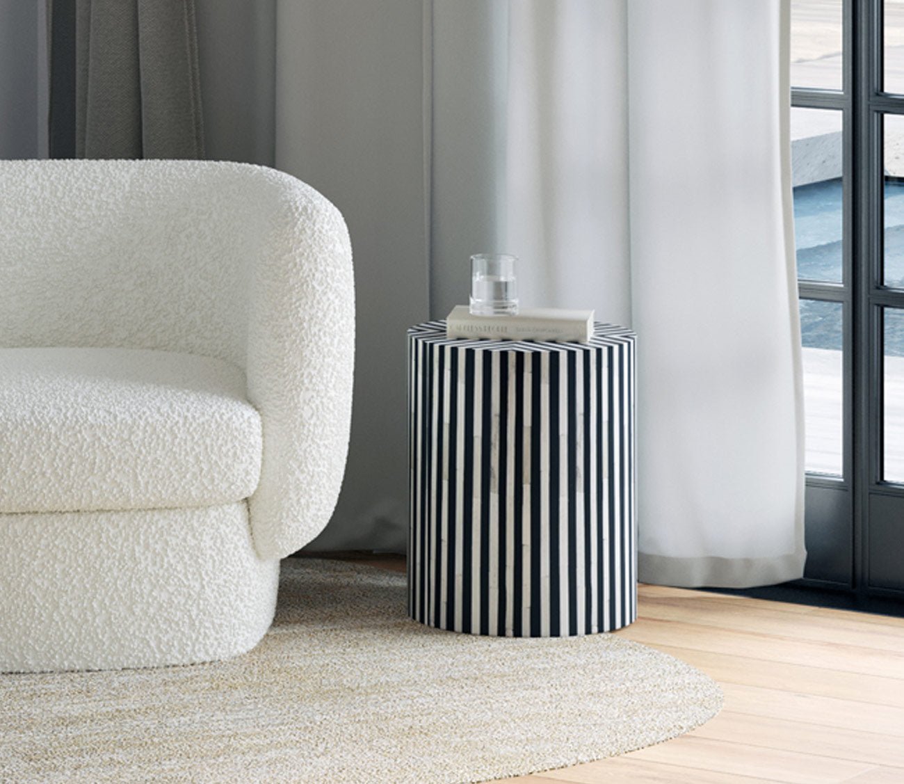 Chameau Round Drum Side Table by Moe's Furniture