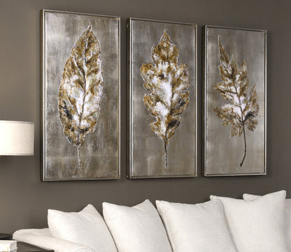 Champagne Leaves Modern Art Set of 3 by Uttermost