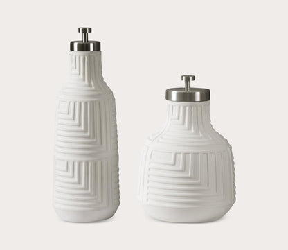 Chandran Matte White Containers Set of 2 by Uttermost