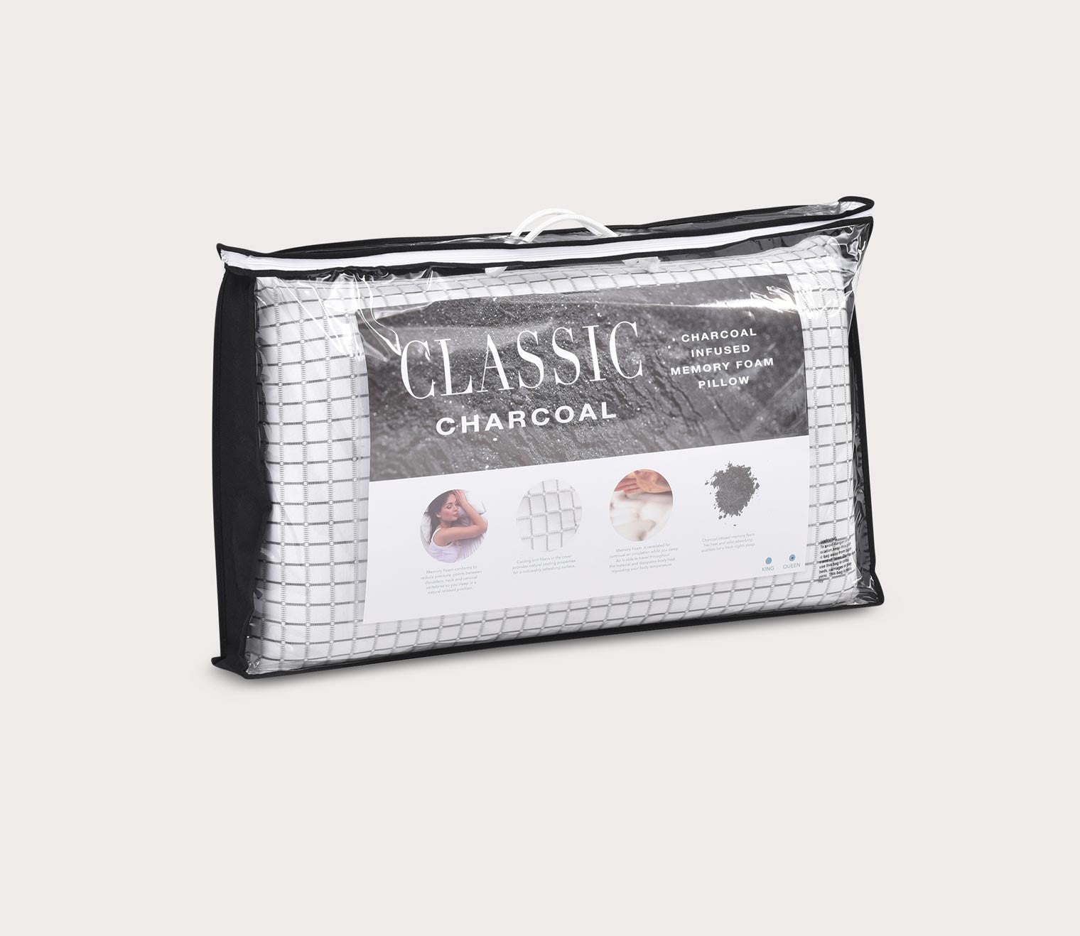 Charcoal Infused Ventilated Foam Pillow by Classic Brand