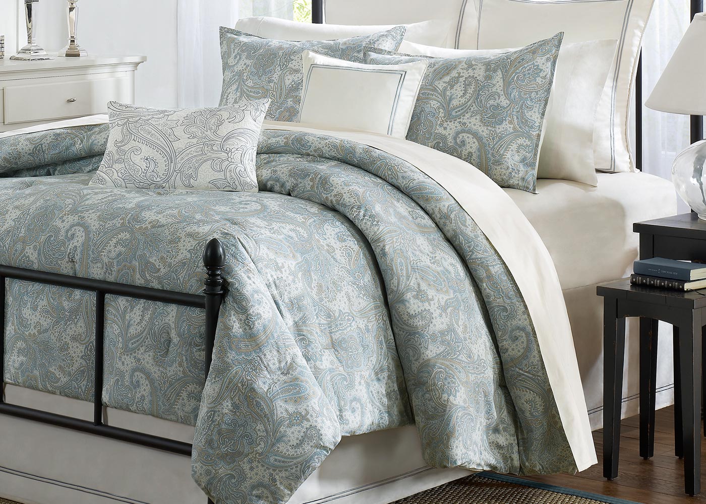 Chelsea Paisley Cotton Sateen 3-Piece Duvet Cover Set