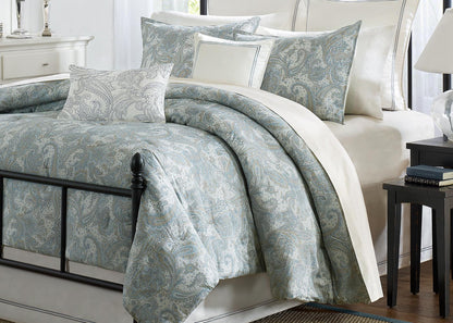 Chelsea Paisley Cotton Sateen 3-Piece Duvet Cover Set by Harbor House