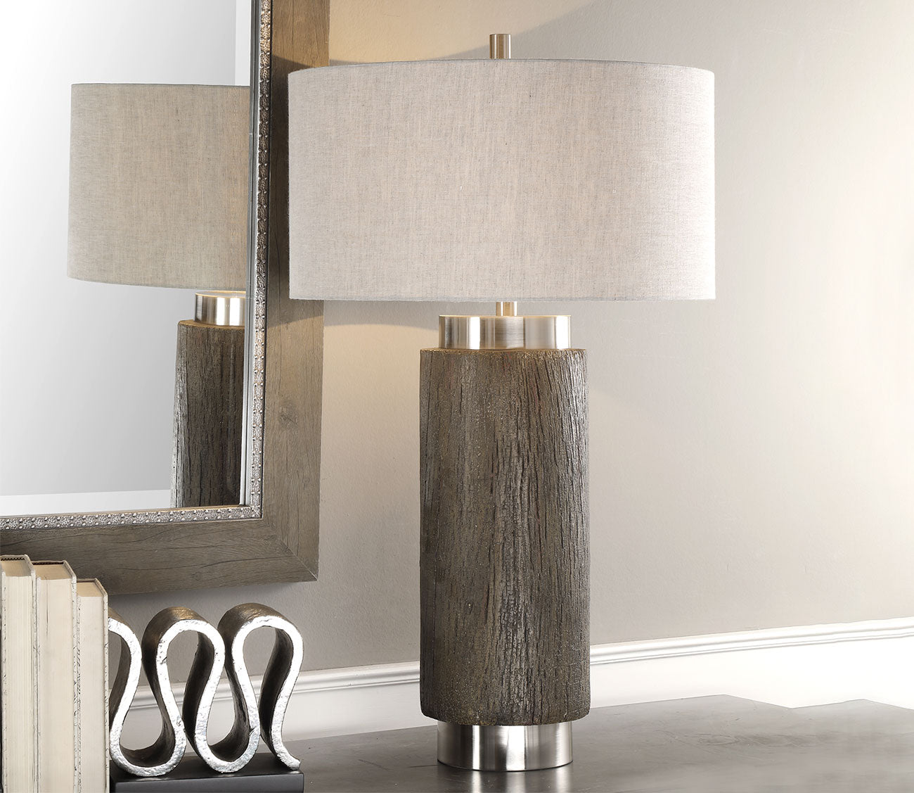 Cheraw Wood Cylinder Lamp