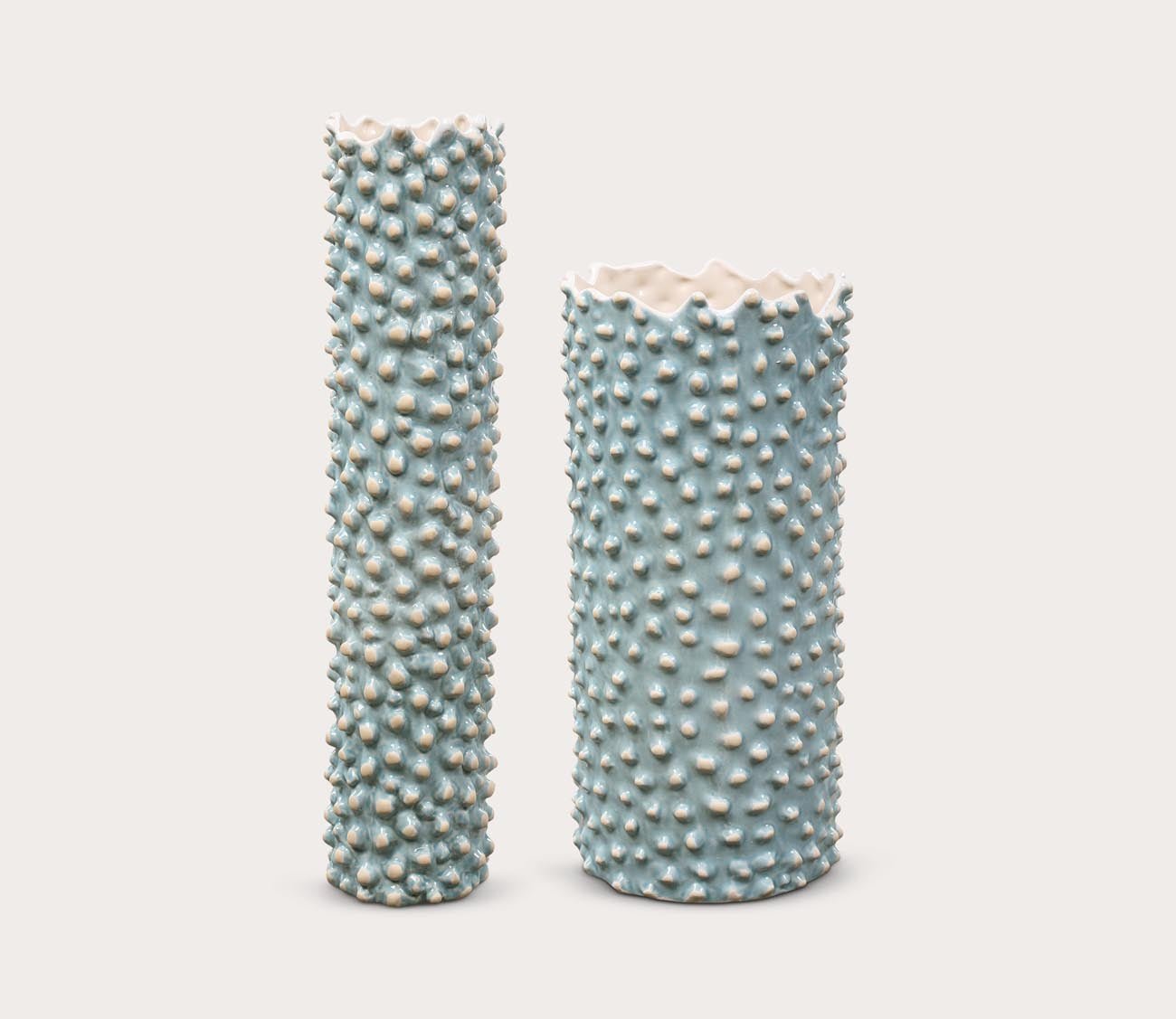 Ciji Aqua Ceramic Vases Set of 2 by Uttermost