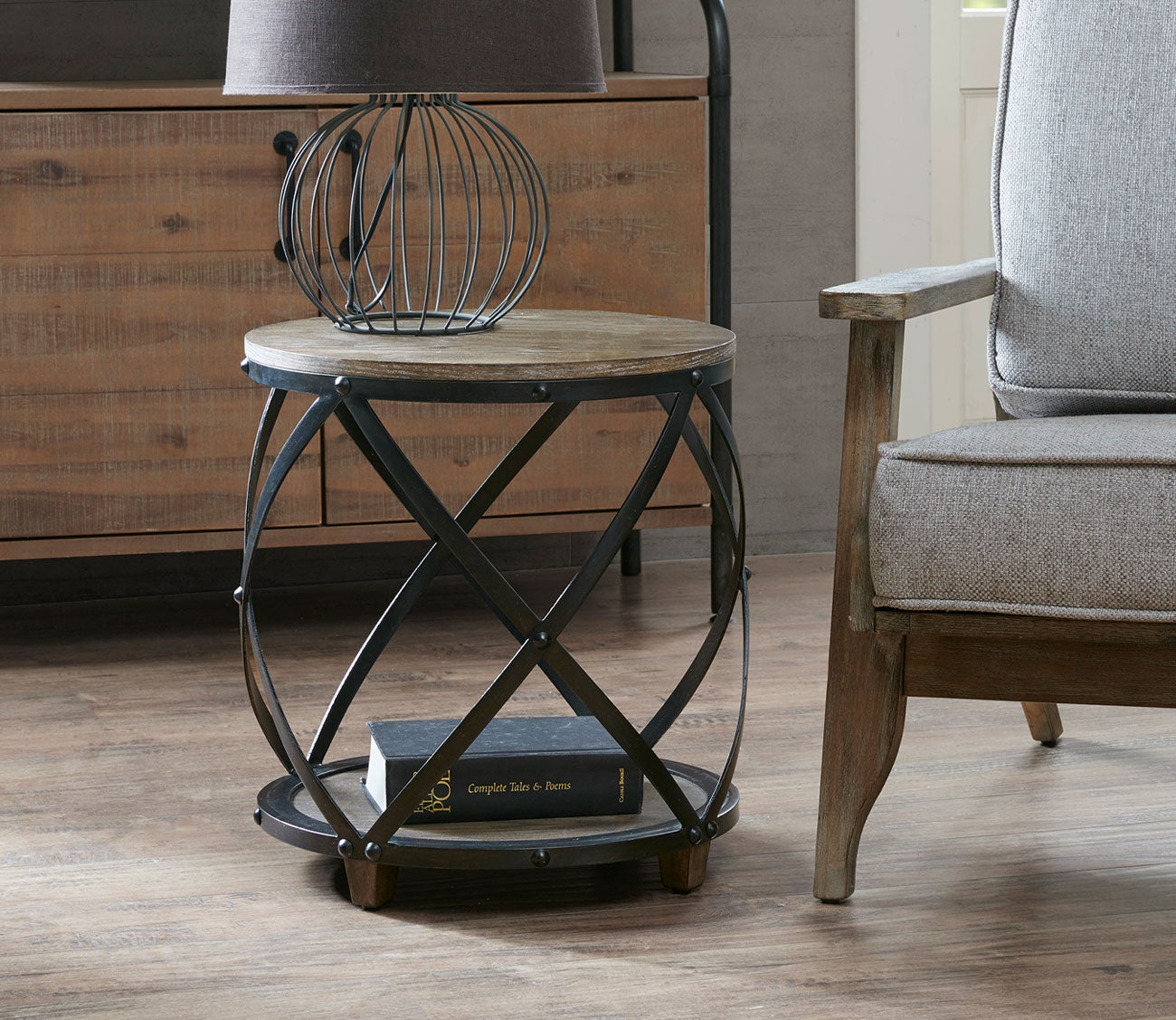 Cirque Bent Antique Bronze Metal Accent Table