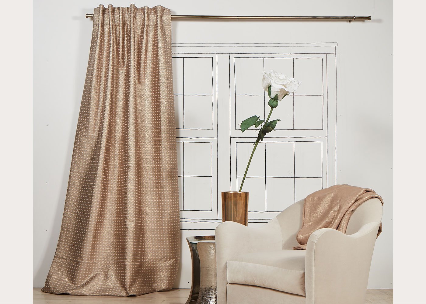 Coin Jacquard Room Darkening Curtain Panel by Ann Gish