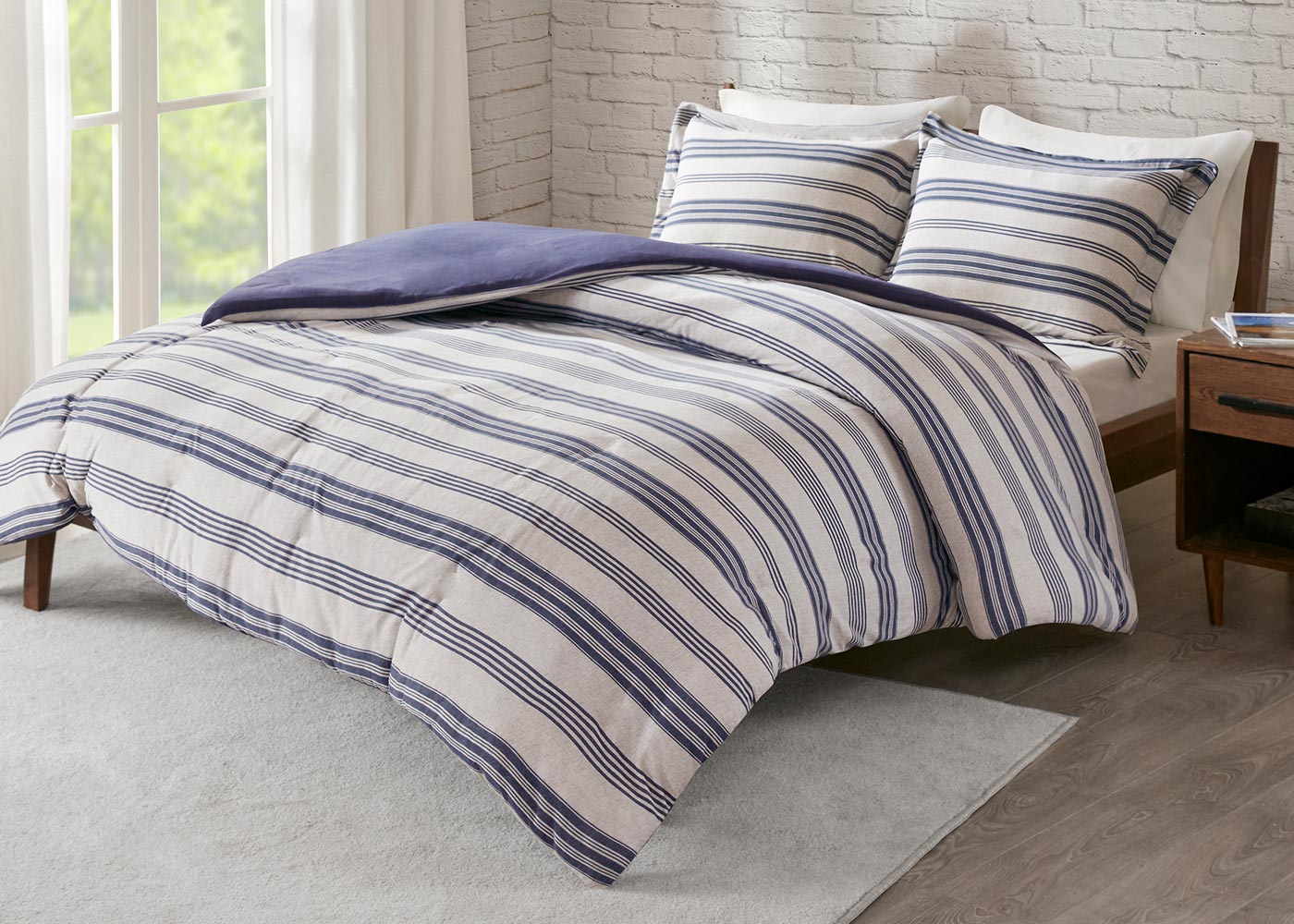 Cole Jersey Knit Stripe Duvet Cover Set