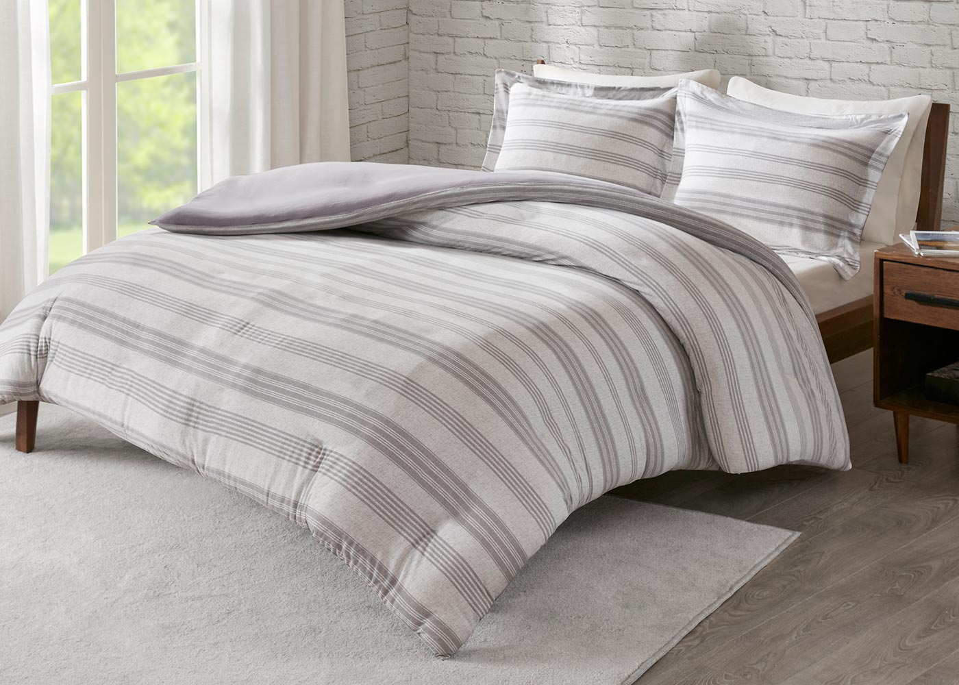 Cole Jersey Knit Stripe Duvet Cover Set by Urban Habitat