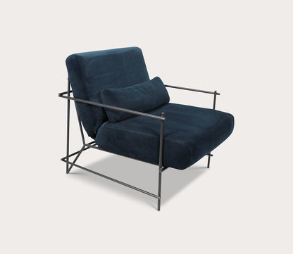 Collins Dark Blue Velvet Upholstered Armchair by Moe's Furniture
