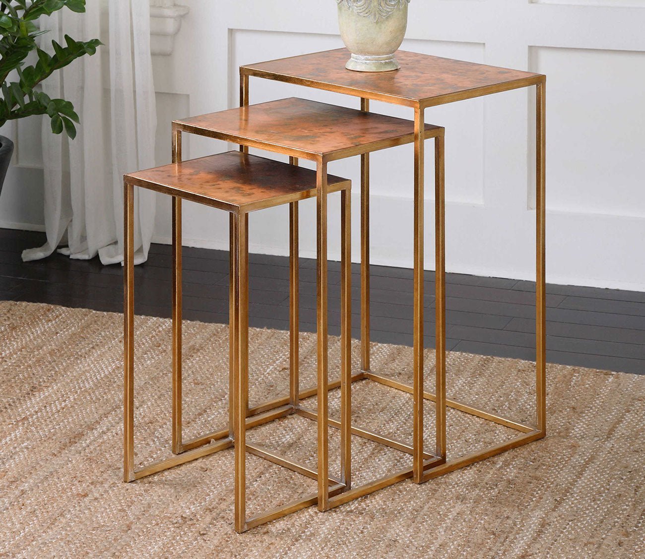 Copres Oxidized Nesting Tables Set of 3