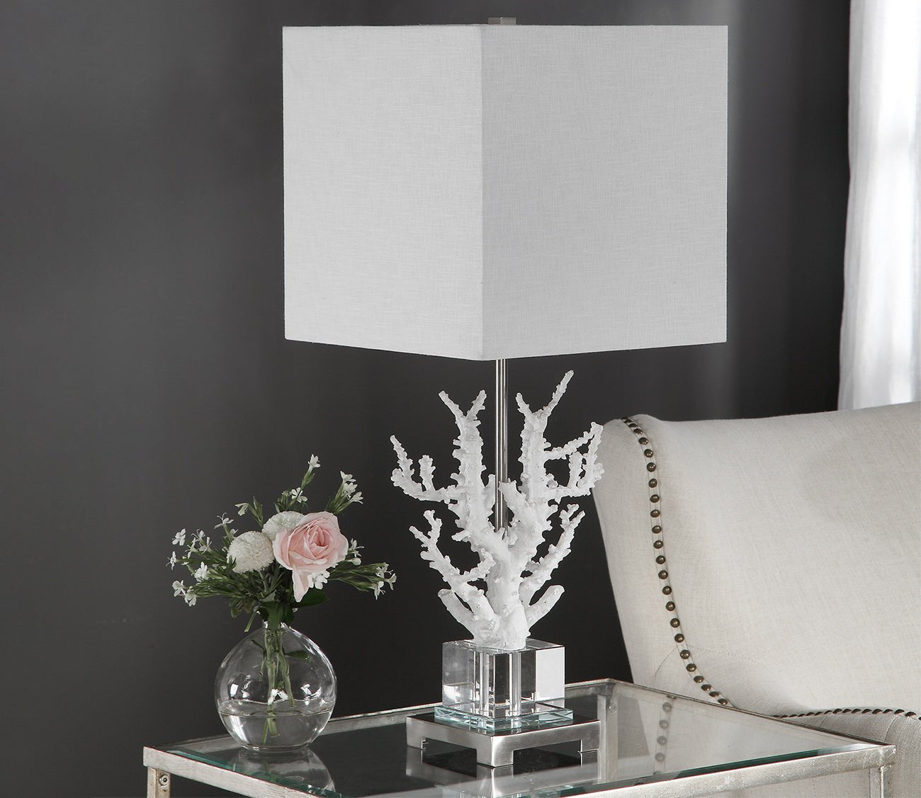 Corallo White Coral Table Lamp by Uttermost