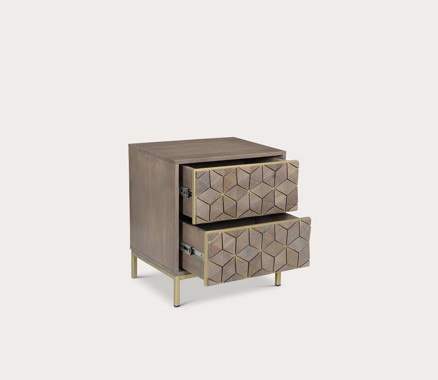 Corolla Mango Wood 2-Drawer Nightstand by Moe's Furniture