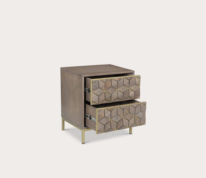 Corolla Mango Wood 2-Drawer Nightstand by Moe's Furniture