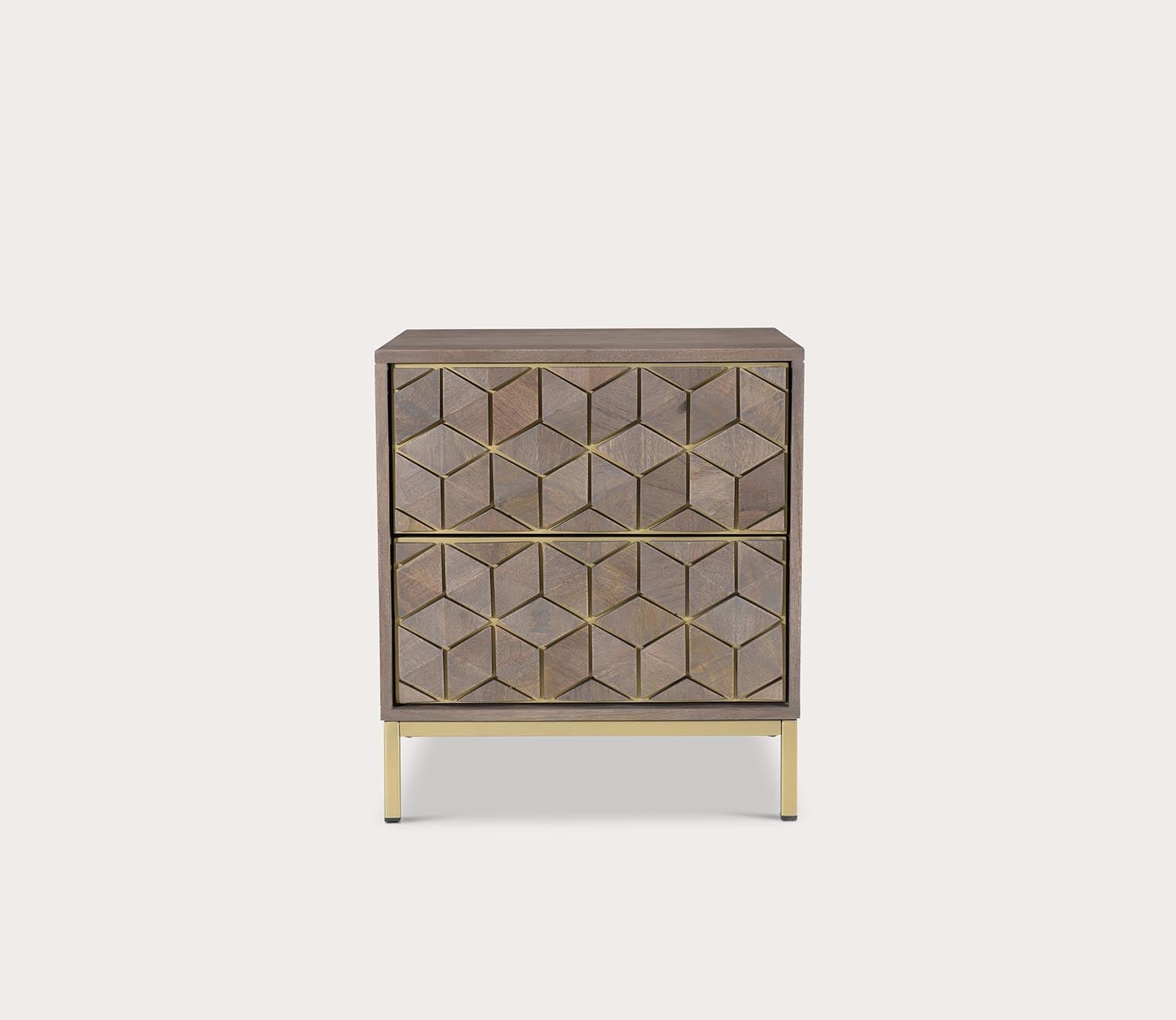 Corolla Mango Wood 2-Drawer Nightstand by Moe's Furniture