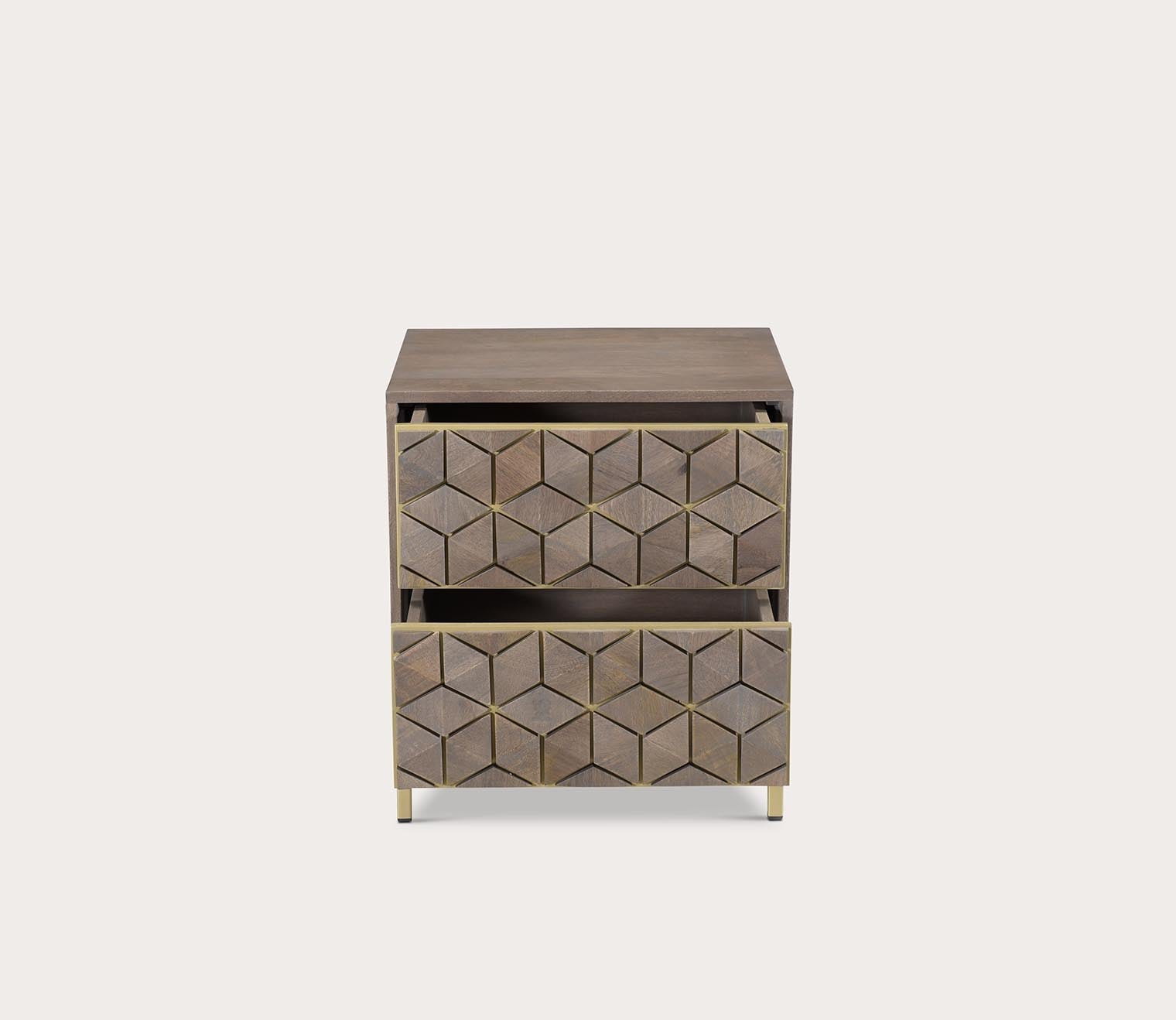 Corolla Mango Wood 2-Drawer Nightstand by Moe's Furniture