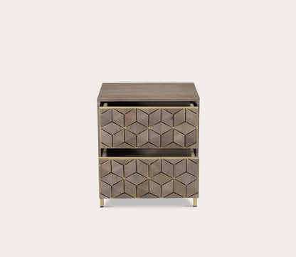 Corolla Mango Wood 2-Drawer Nightstand by Moe's Furniture