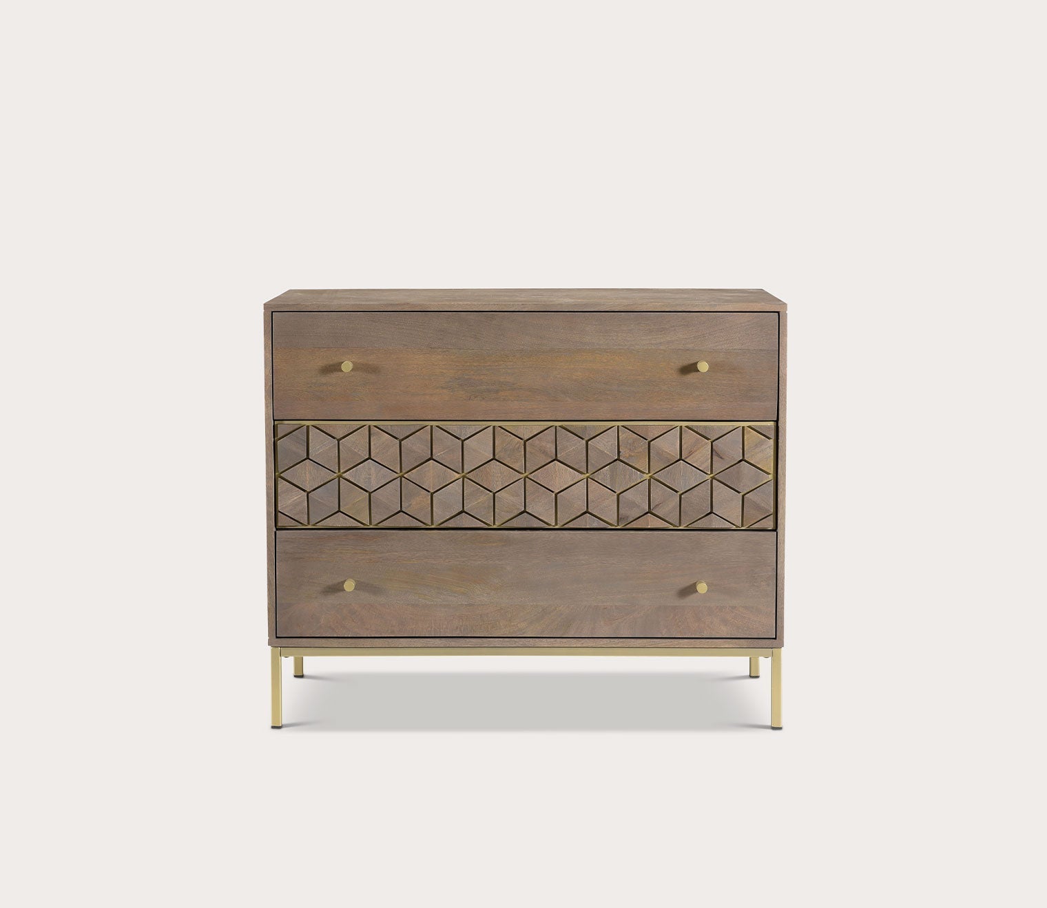 Corolla Mango Wood 3-Drawer Chest by Moe's Furniture