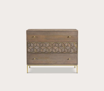 Corolla Mango Wood 3-Drawer Chest by Moe's Furniture