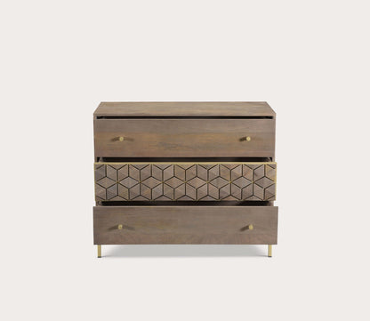 Corolla Mango Wood 3-Drawer Chest by Moe's Furniture