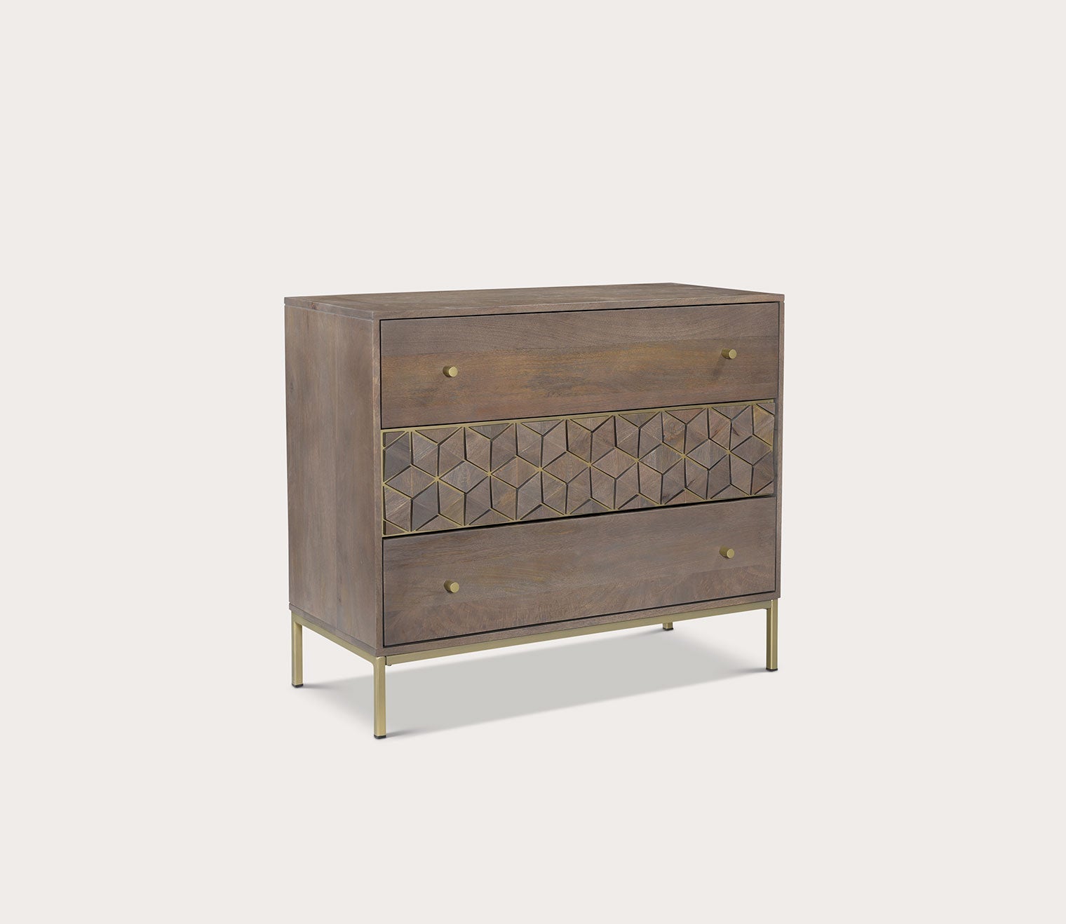 Corolla Mango Wood 3-Drawer Chest by Moe's Furniture