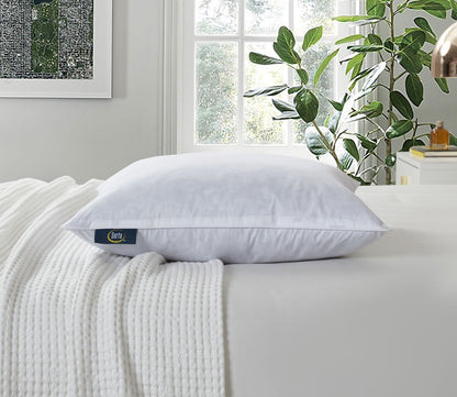 Cotton Medium Firm Decorative Square Feather Pillow 2-Pack by Serta