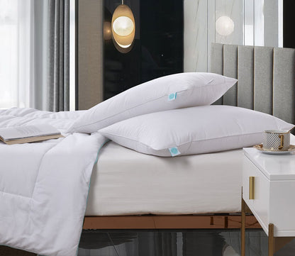 Cotton Tencel Blend Medium Firm Feather and Down Pillow 2-Pack by Martha Stewart