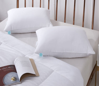 Cotton Tencel Blend Medium Firm Feather and Down Pillow 2-Pack by Martha Stewart