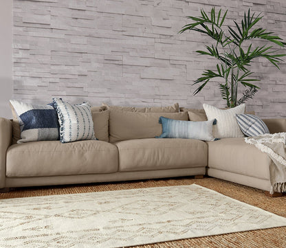 Cyprus Ivory Blue Throw Pillow by Villa by Classic Home
