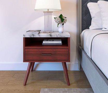 Davita Marble Top Storage Nightstand by Arkotec
